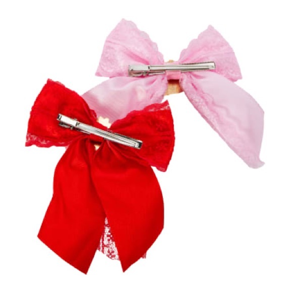 Strawberry Shortcake 2 Pack Lace Hair Bows NWT - Picture 2 of 3